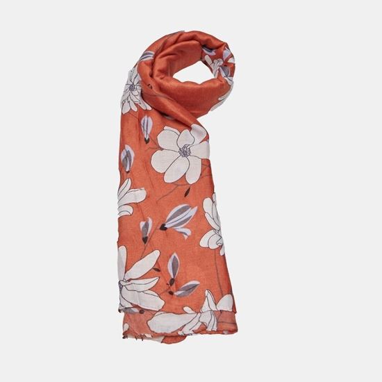 Picture of SCARF WITH FLORAL MOTIFS