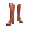 Picture of Block Heel Knee High Leather Boots