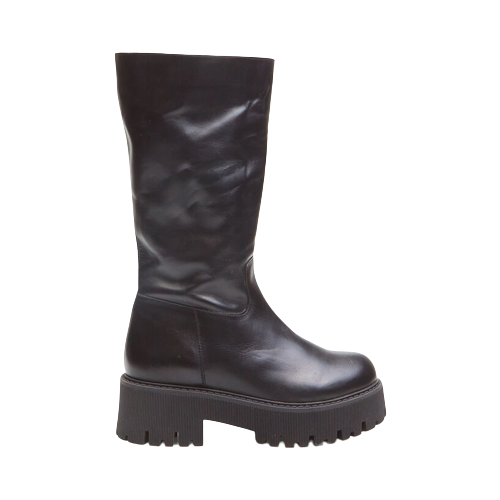 Picture of Leather Chunky Sole Knee High Boots