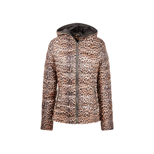 Picture of Leopard Print Hooded Quilted Jacket