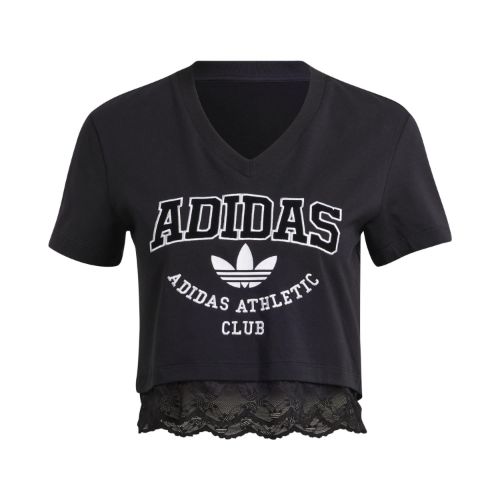 Picture of Cropped Lace Trim T-Shirt