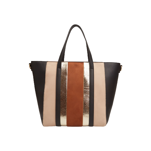 Picture of Striped Tote Bag with Chain Strap