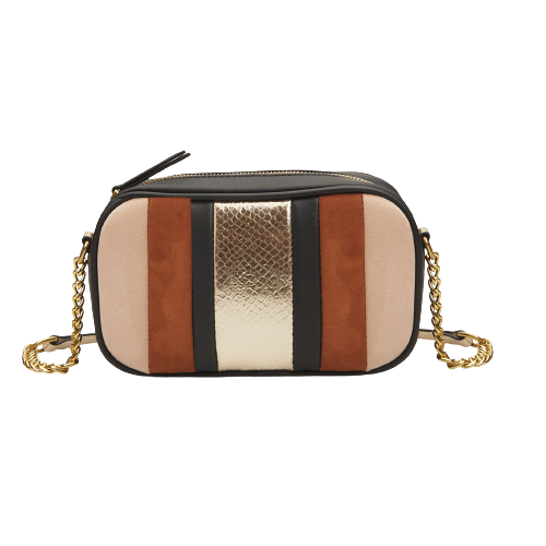 Picture of Striped Shoulder Bag with Chain Strap