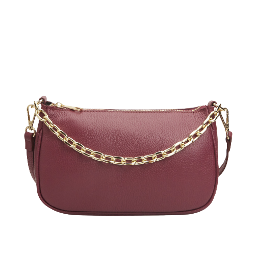 Picture of Leather Shoulder Bag with Chain Detail