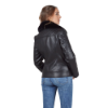 Picture of Eco-Leather Jacket with Faux Fur Lapels