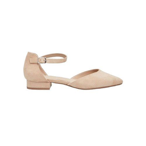 Picture of Faux Suede Ankle Strap Ballet Flats