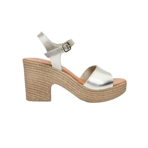 Picture of Chunky Heel Metallic Leather Sandals