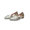 Picture of Cutout Metallic Leather Flat Shoes