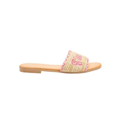 Picture of Embroidered Raffia Slides