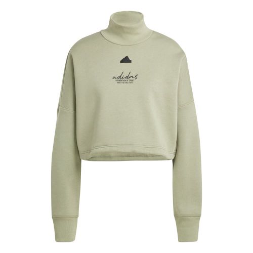 Picture of Signature Graphic Embroidery Fleece Crop Sweatshirt