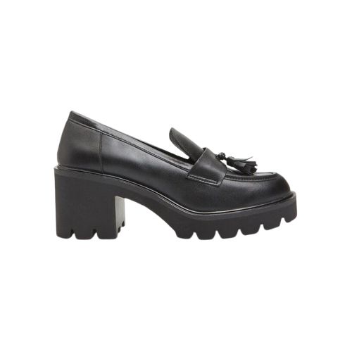 Picture of Chunky Heel Faux Leather Loafers with Tassels