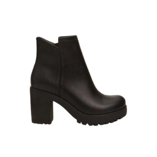 Picture of Block Heel Faux Leather Ankle Boots