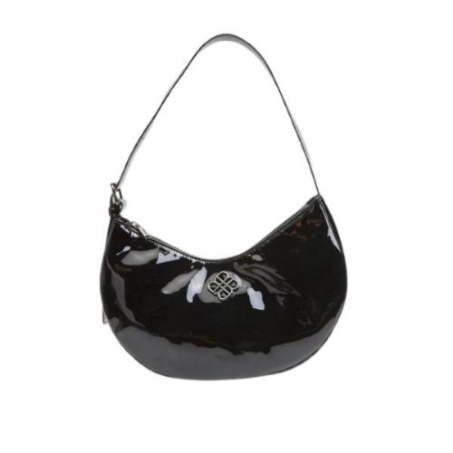 Picture of Patent Effect Faux Leather Hobo Bag