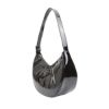 Picture of Patent Effect Faux Leather Hobo Bag