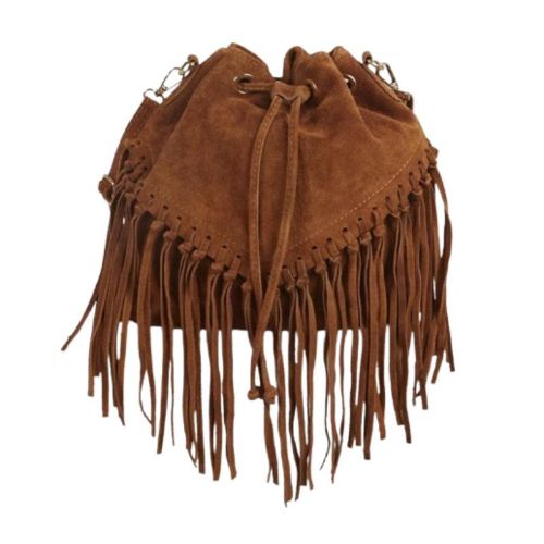 Picture of Fringed Suede Bucket Bag