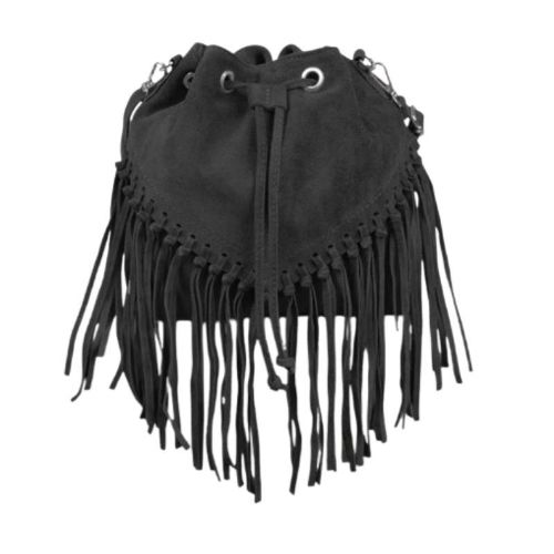 Picture of Fringed Suede Bucket Bag