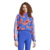 Picture of Essentials 3-Stripes Animal Print High Pile Cropped Quarter-Zip Top