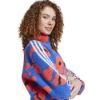 Picture of Essentials 3-Stripes Animal Print High Pile Cropped Quarter-Zip Top