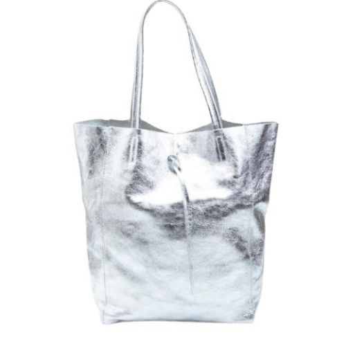 Picture of Metallic Finish Leather Tote Bag