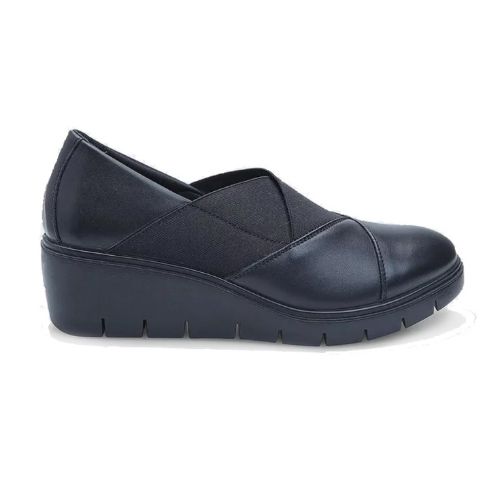 Picture of Slip-on Leather Wedges with Elastic Straps