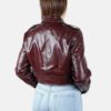 Picture of Cropped Faux Leather Biker Jacket