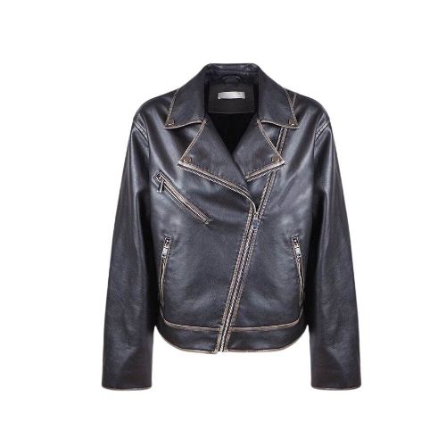 Picture of Worn Effect Biker Jacket