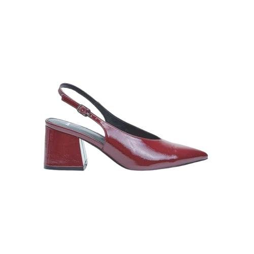 Picture of Block Heel Faux Leather Slingbacks