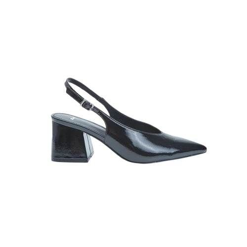 Picture of Block Heel Faux Leather Slingbacks