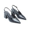Picture of Block Heel Faux Leather Slingbacks