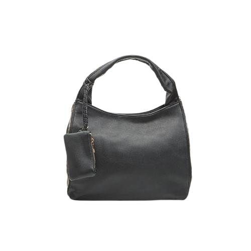 Picture of Zip Detail Faux Leather Shoulder Bag