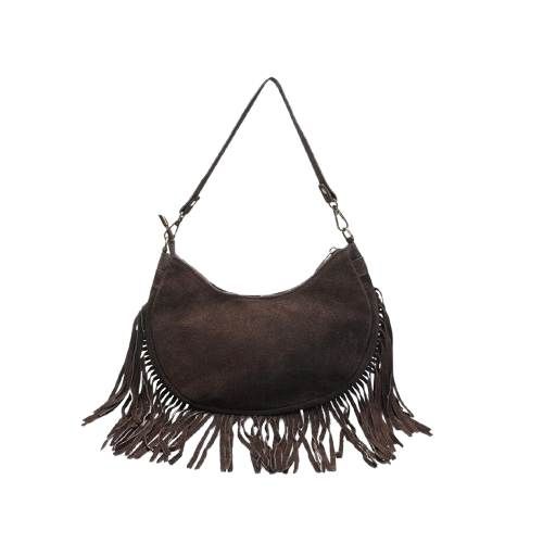 Picture of Fringed Suede Hobo Bag