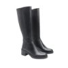 Picture of Block Heel Knee High Leather Boots with Zip