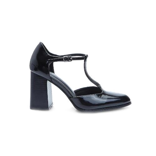 Picture of Block Heel Faux Leather T-Bar Shoes