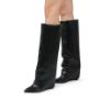 Picture of Covered Wedge Knee High Faux Leather Boots