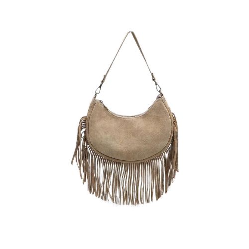 Picture of Fringed Suede Hobo Bag