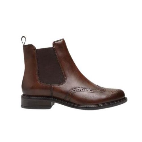 Picture of Leather Chelsea Boots with Brogue Detailing