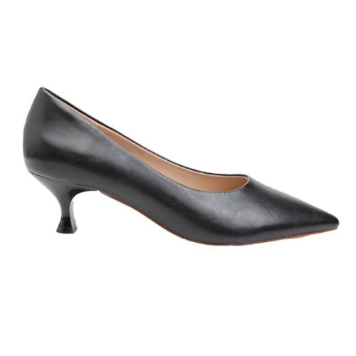 Picture of Faux Leather Kitten Heel Court Shoes