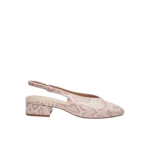 Picture of Faux Snakeskin Slingback Block Heel Pumps