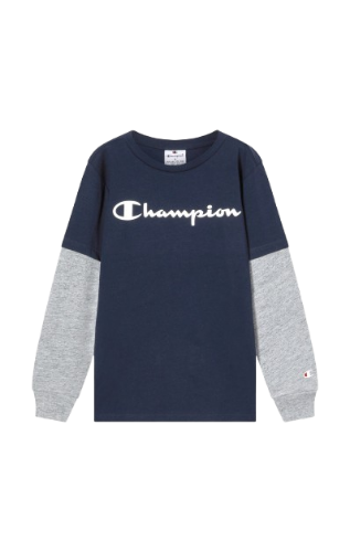 Picture of Kids Layered Look Long Sleeve T-Shirt Script Logo