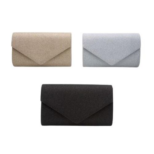 Picture of Lurex Fabric Envelope Flap Clutch Bag