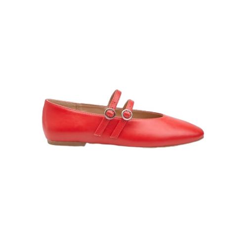 Picture of Double Strap Faux Leather Ballerina Flats