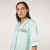 Picture of Fiesole Boxy Pinstriped Satin Baseball Shirt