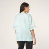 Picture of Fiesole Boxy Pinstriped Satin Baseball Shirt