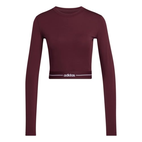 Picture of Burgundy Hyperglam Cropped Long Sleeve T-Shirt
