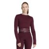 Picture of Burgundy Hyperglam Cropped Long Sleeve T-Shirt