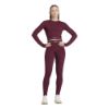 Picture of Burgundy Hyperglam Cropped Long Sleeve T-Shirt