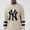Picture of New York Yankees MLB Light Beige Oversized Long Sleeve T-Shirt